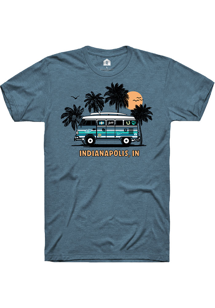 Rally Indianapolis Teal Bus Short Sleeve Fashion T Shirt