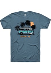 Rally Detroit Teal Bus Short Sleeve Fashion T Shirt