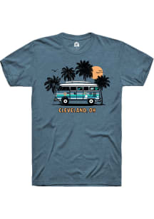 Rally Cleveland Teal Bus Short Sleeve Fashion T Shirt