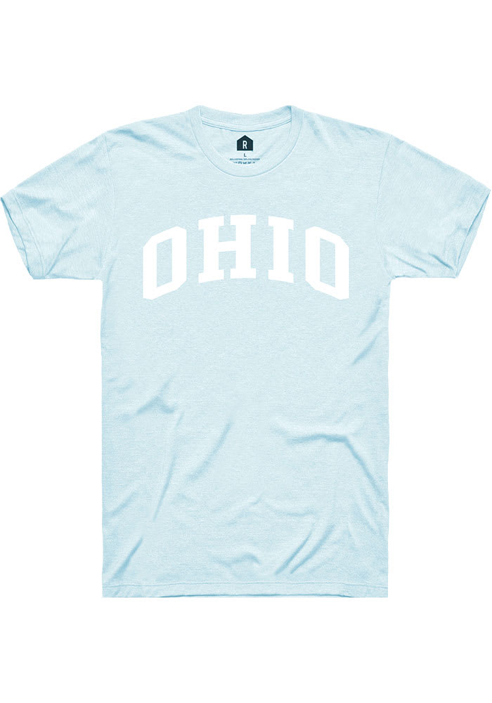 Rally Ohio Light Blue Arch Wordmark Short Sleeve T Shirt