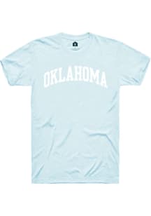 Rally Oklahoma Light Blue Arch Wordmark Short Sleeve T Shirt