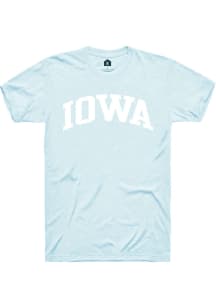 Rally Iowa Light Blue Arch Wordmark Short Sleeve T Shirt