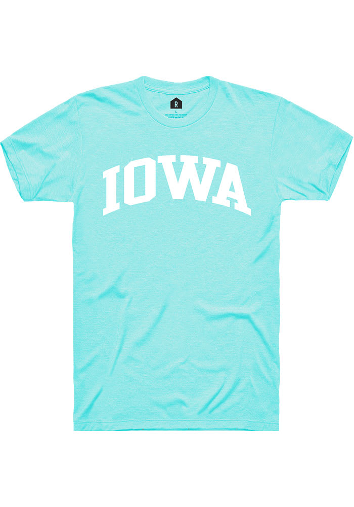 Rally Iowa Teal Arch Wordmark Short Sleeve T Shirt