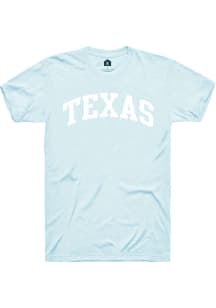 Rally Texas Light Blue Arch Wordmark Short Sleeve T Shirt