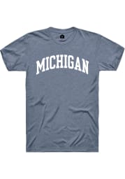 Rally Michigan Blue Arch Wordmark Short Sleeve T Shirt