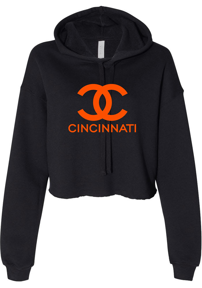 Rally Cincinnati Womens Black CC Wordmark Hooded Sweatshirt