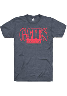 Gates Bar-B-Q Navy Blue Prime Logo Short Sleeve Fashion T Shirt