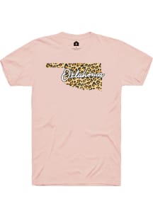 Oklahoma Womens Peach Cheetah State Unisex Short Sleeve T-Shirt
