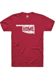 Rally Oklahoma Crimson Home State Shape Short Sleeve T Shirt