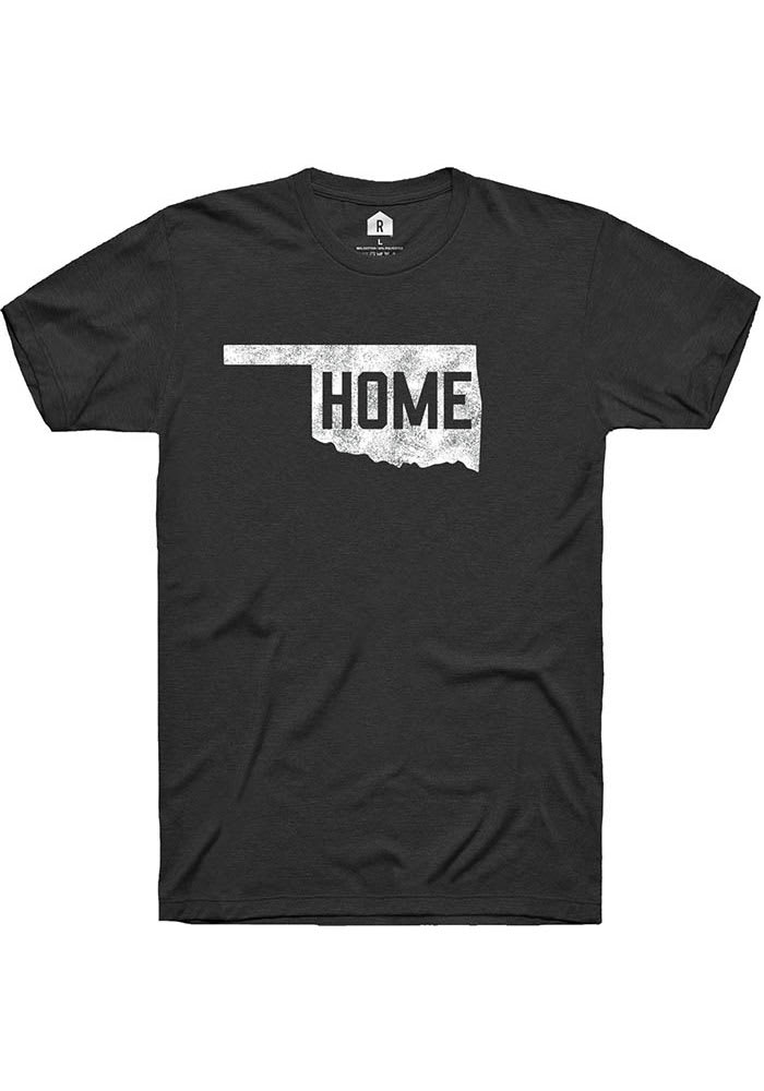 Rally Oklahoma Black Home State Shape Short Sleeve Fashion T Shirt