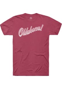 Rally Oklahoma Crimson Script Wordmark Short Sleeve T Shirt