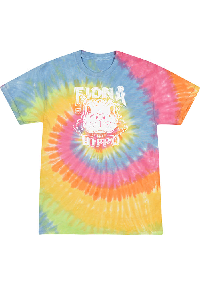 Fiona the Hippo Rainbow Tie-Dye Peaking Out Short Sleeve T Shirt