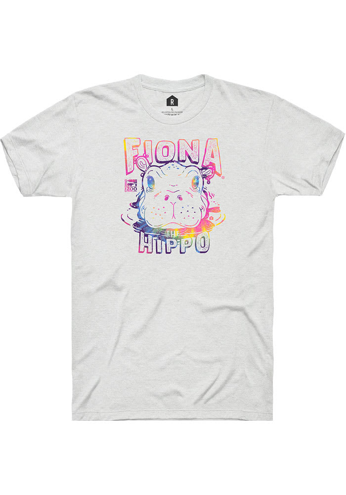 Fiona the Hippo Peaking Out Tie Dye White Short Sleeve Fashion T Shirt