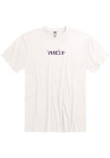 Philadelphia Womens White Vintage Butterfly Short Sleeve T-Shirt