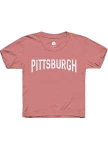 Rally Pittsburgh Youth Mauve Pink Arch Wordmark Short Sleeve T-Shirt