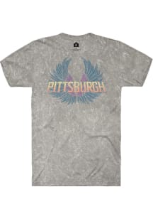 Rally Pittsburgh Grey Mineral Wash Wings Short Sleeve T Shirt