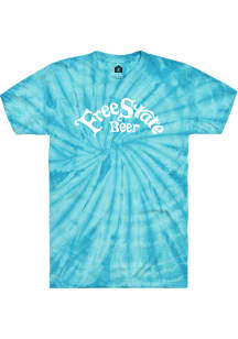 Free State Brewing Co. Teal Tie-Dye Prime Logo Short Sleeve T Shirt