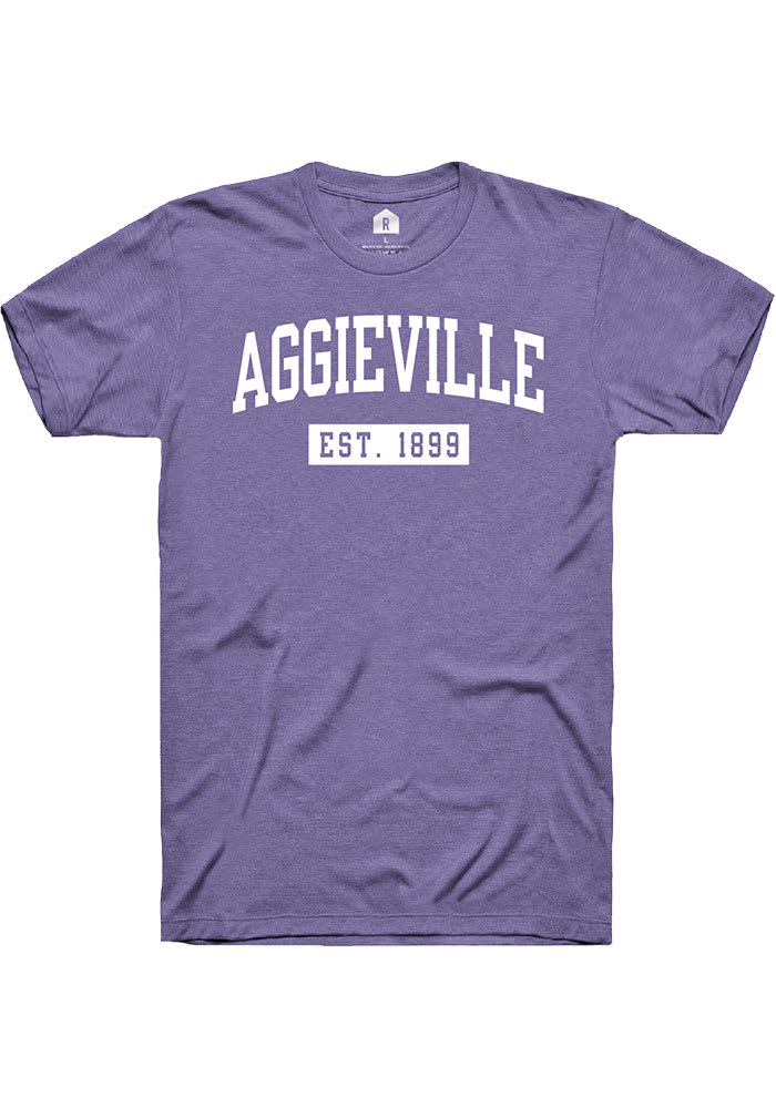 Rally Aggieville Purple EST 1899 Short Sleeve Fashion T Shirt