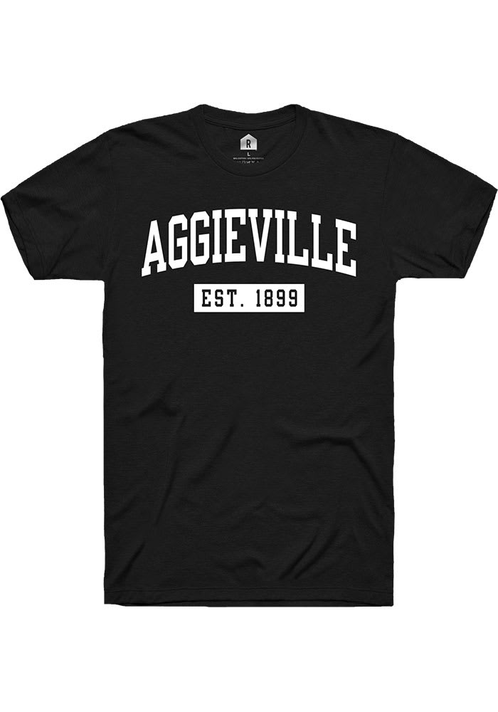 Rally Aggieville Black EST 1899 Short Sleeve Fashion T Shirt