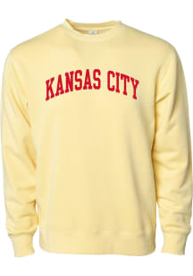 Rally Kansas City Mens Yellow Arch Wordmark Long Sleeve Crew Sweatshirt