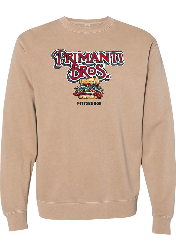 Primanti Bros. Tan Prime Logo Long Sleeve Crew Sweatshirt