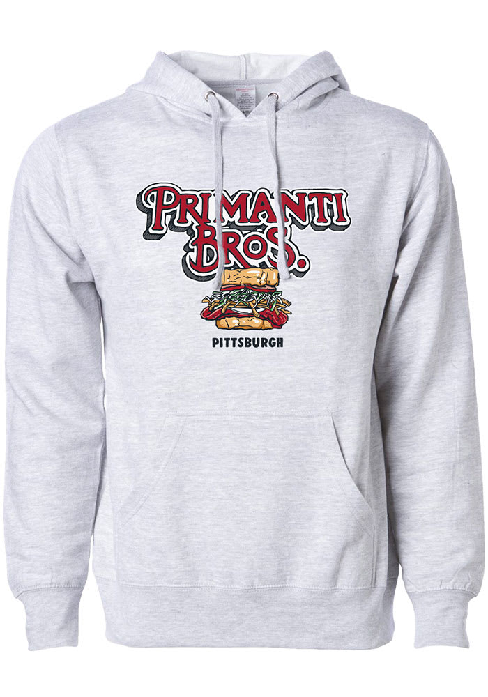 Primanti Bros. Grey Prime Logo Long Sleeve Hoodie Sweatshirt
