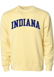 Rally Indiana Mens Yellow Arch Wordmark Long Sleeve Crew Sweatshirt