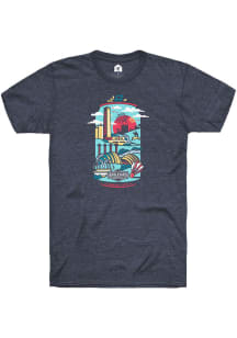Boulevard Brewing Co. Navy Blue Cityscape Can Short Sleeve Fashion T Shirt