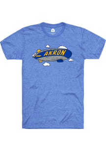 Rally Akron Blimp Short Sleeve Fashion T Shirt - Royal Blue