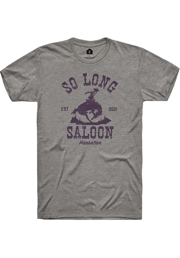 So Long Saloon Grey Western Horse Short Sleeve Fashion T Shirt