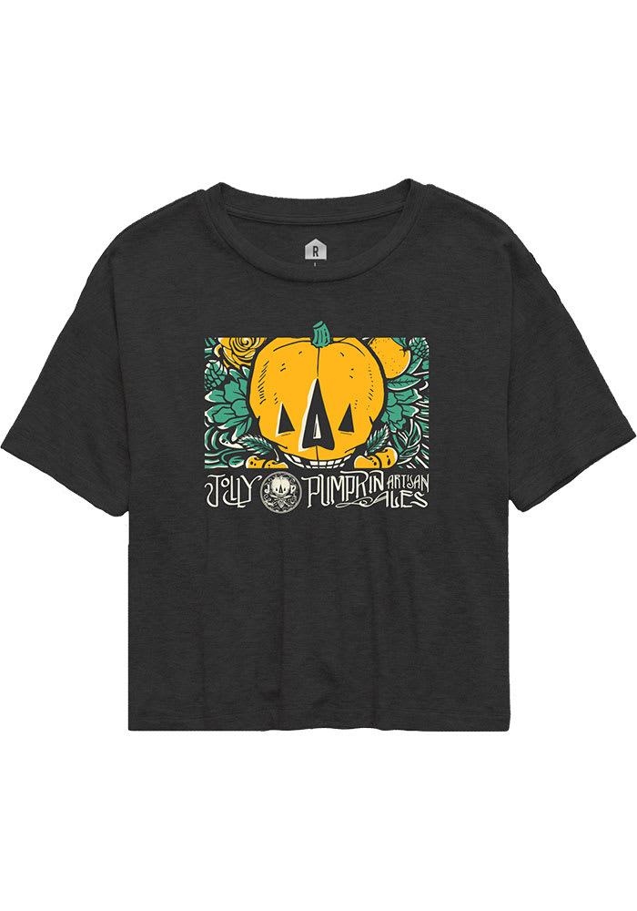 Jolly Pumpkin Brewery Women's Prime Logo Black Crop Short Sleeve T Shirt