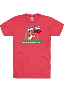 Imo's Pizza Heather Red Pizza Guy Short Sleeve T Shirt