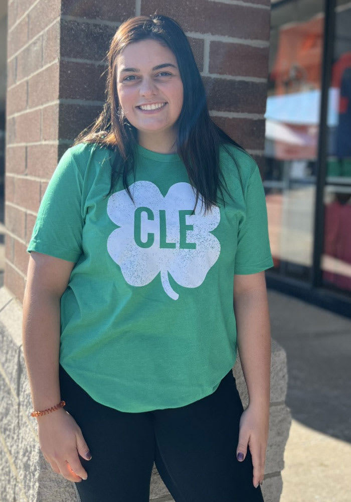 Cleveland Heather Kelly Shamrock Short Sleeve Tee