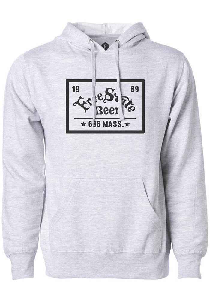 Free State Brewing Co. Mens Grey Logo and Quote Long Sleeve Hoodie