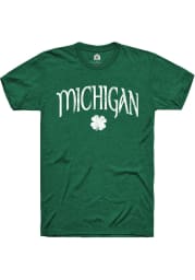 Michigan Heather Grass Shamrock Short Sleeve T-Shirt