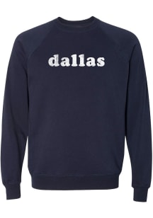 Dallas Classic Navy Cooper Wordmark Long Sleeve Crew Sweatshirt