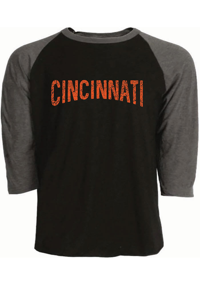 Rally Cincinnati Youth Charcoal Arch Wordmark Long Sleeve T-Shirt