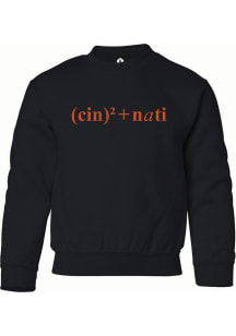 Cincinnati Youth Equation Black Long Sleeve Crew Sweatshirt
