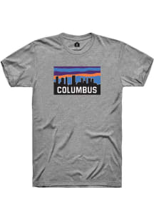 Rally Columbus Grey Block Skyline Short Sleeve Fashion T Shirt