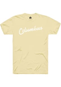 Rally Columbus Yellow RH Script Short Sleeve T Shirt