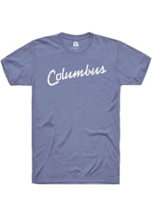Rally Columbus Blue RH Script Short Sleeve T Shirt
