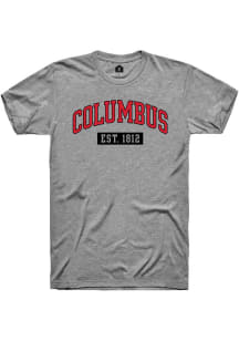 Rally Columbus Grey Est Arch Short Sleeve Fashion T Shirt
