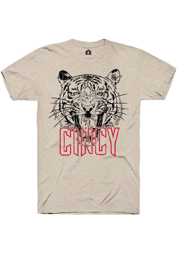 Cincinnati Oatmeal Tiger Short Sleeve T-Shirt
