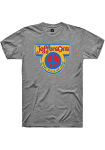 Rally Jefferson's Grey Peace Sign Logo Short Sleeve T Shirt