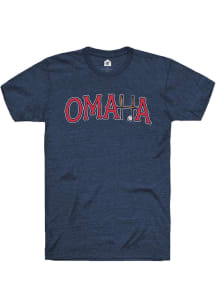 Rally Omaha Navy Blue Bats Arch Short Sleeve Fashion T Shirt