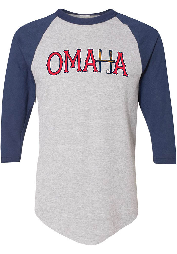 Rally Omaha Navy Blue Bats Arch Long Sleeve Fashion T Shirt