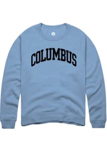 Rally Columbus Mens Blue Arch Wordmark Long Sleeve Crew Sweatshirt