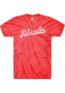 Rally Nebraska Red RH Script Short Sleeve T Shirt