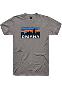 Rally Omaha Graphite Block Skyline Short Sleeve Fashion T Shirt