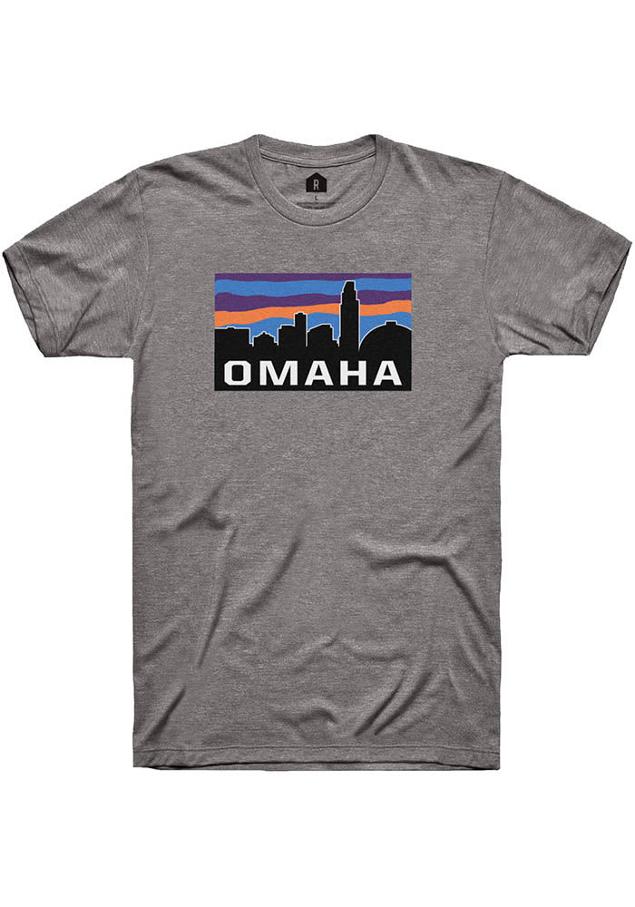 Rally Omaha Grey Block Skyline Short Sleeve Fashion T Shirt
